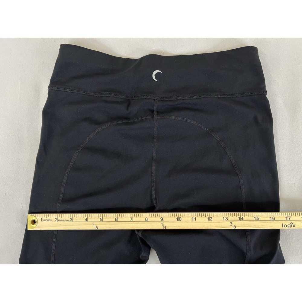 Zyia active full length leggings size 6/8 Medium Black With Yellow Stripe - Picture 7 of 9